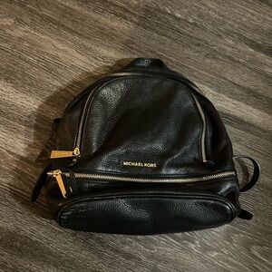 Michael Kors Black Leather Backpack
